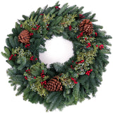 Live - Fresh Cut - Northwest Berry Christmas Wreath - 24"