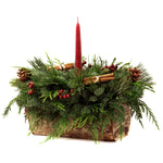 Live - Fresh Cut - Northwest Birch Log Centerpiece - with Candle