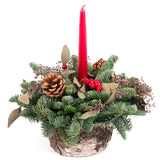 Live - Fresh Cut - Northwest Eucalyptus and Berry Tabletop - with Candle