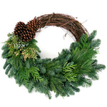 Live - Fresh Cut - Northwest Grapevine and Greens Wreath - 20"