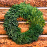 Live - Fresh Cut - Northwest Modern Block Wreath - 24"