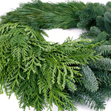 Live - Fresh Cut - Northwest Modern Block Wreath - 24"