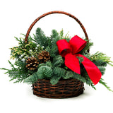 Live - Fresh Cut - Northwest Traditional Holiday Basket Centerpiece
