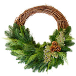 Live - Fresh Cut - Northwest Vine Wreath - 18" - Decorated