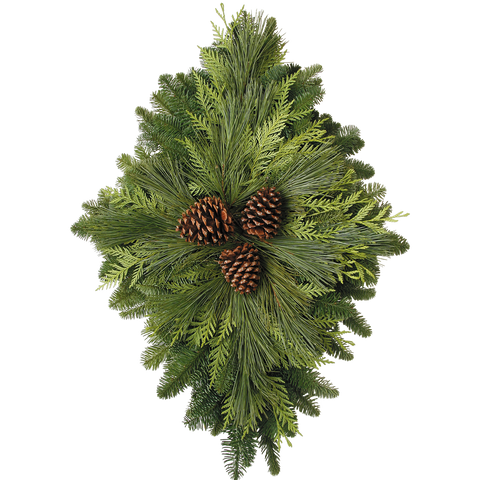 Live - Fresh Cut - Northwest Deluxe Diamond Holiday Door Swag