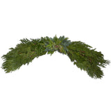 Live - Fresh Cut - Northwest Christmas Mini Mantle - Table Runner - 35" - Decorated